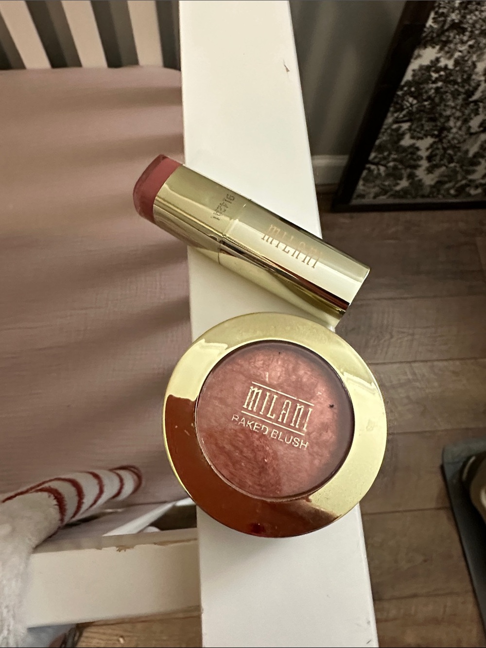 Milani Baked Blush with Matching Rose-Nude Lipstick bundle